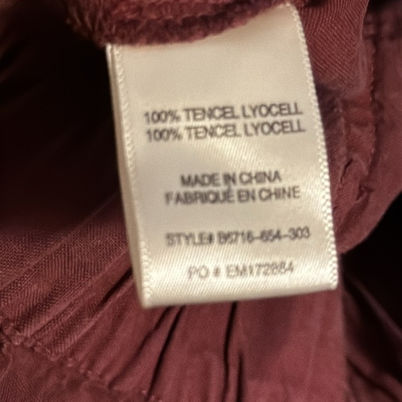 Bella Dahl Utility Jumpsuit Vintage Maroon button down elastic / ties waist Sz M - Picture 8 of 12